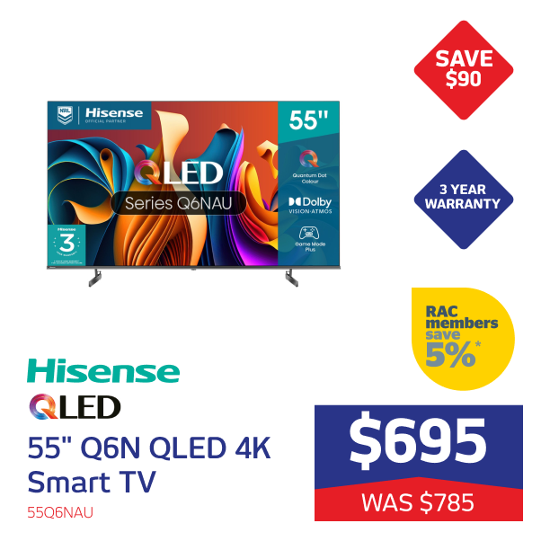 Hisense 55" Q6N QLED 4K Smart TV [2024]