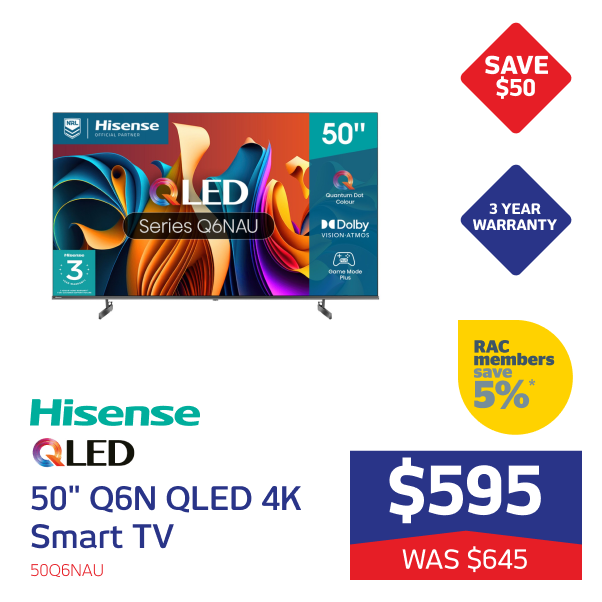 Hisense 50" Q6N QLED 4K Smart TV [2024]