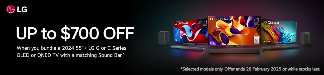 Up To $700 Off With Selected LG OLED & QNED TVs with a matching Soundbar