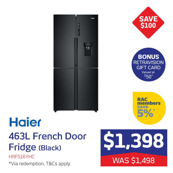 463L French Door Fridge (Black)