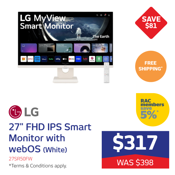 27" FHD IPS MyView Smart Monitor with webOS + Remote