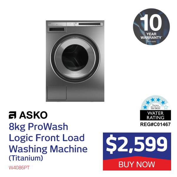 Asko 8kg ProWash Logic Front Load Washing Machine Titanium (Titanium)