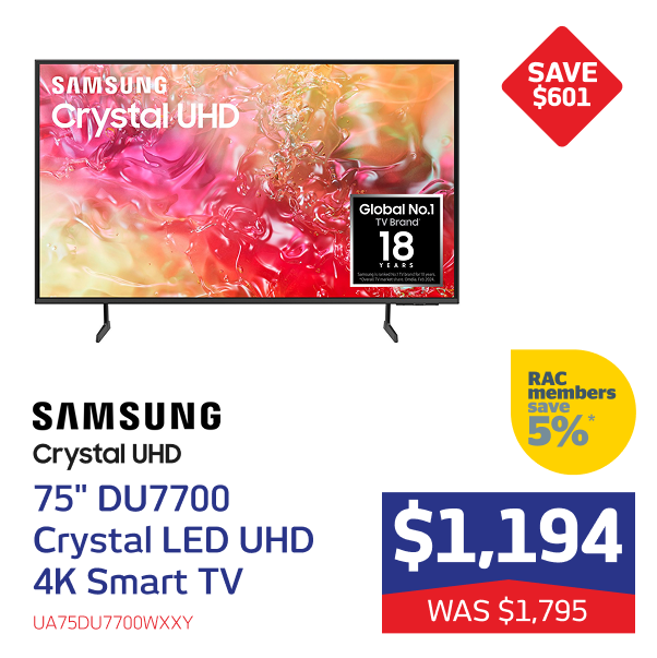 75" DU7700 Crystal LED UHD 4K Smart TV [2024]