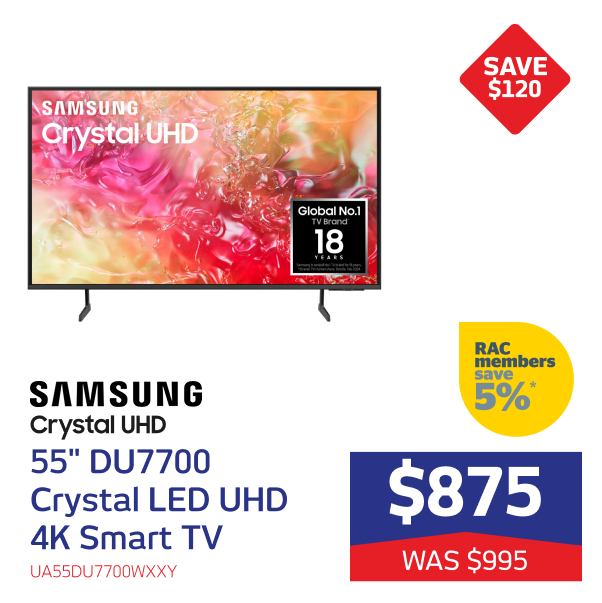 55" DU7700 Crystal LED UHD 4K Smart TV [2024]