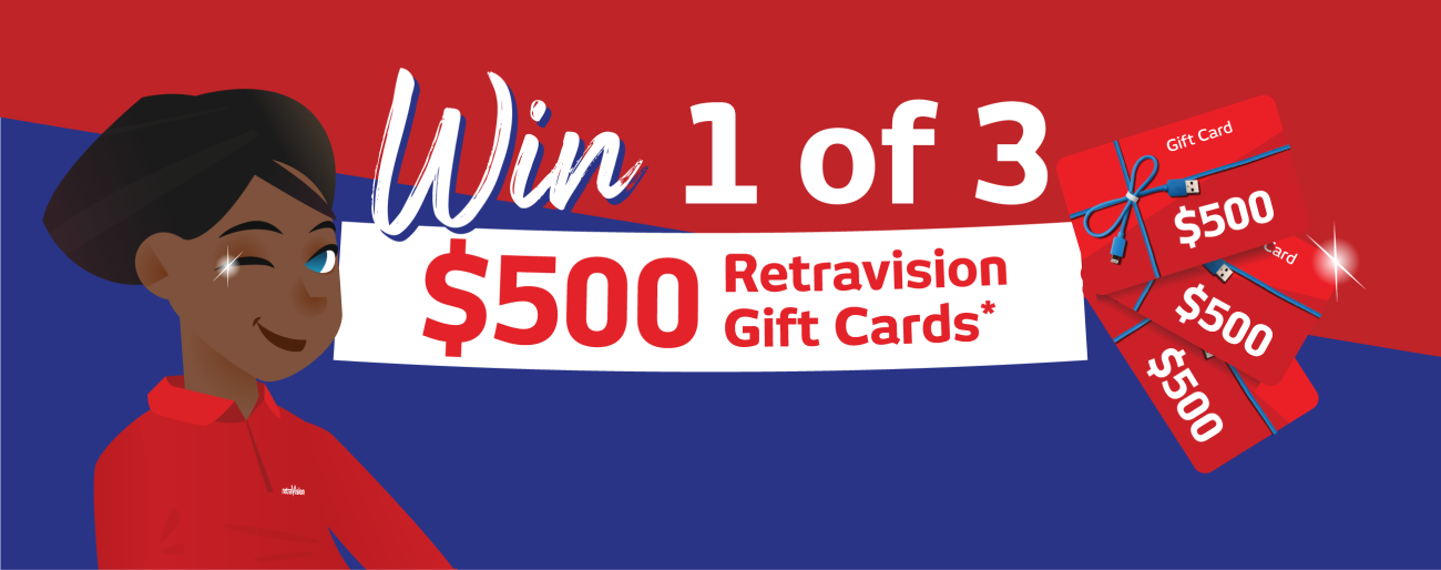 Win 1 of 3 $500 Retravision Gift Cards