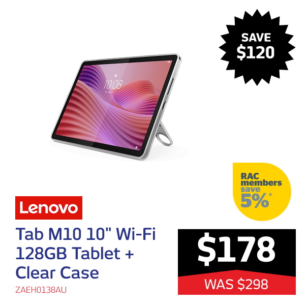 Tab 10.1" Wi-Fi 128GB + Clear Case