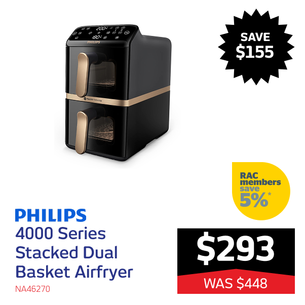 4000 Series Stacked Dual Basket Airfryer