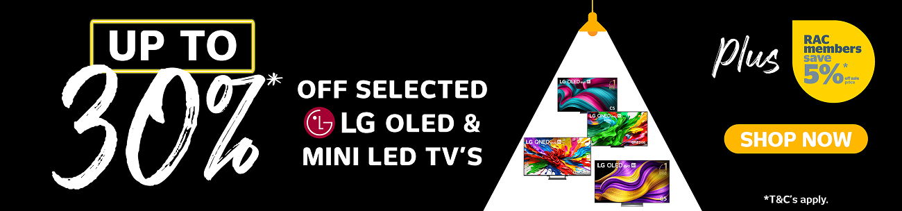 Up to 30% off selected LG OLED & Mini LED TVs