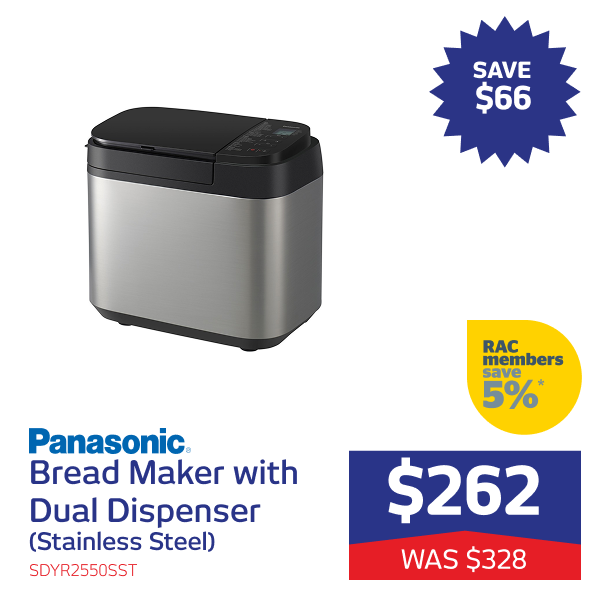 Bread Maker with Dual Dispenser (Stainless Steel)