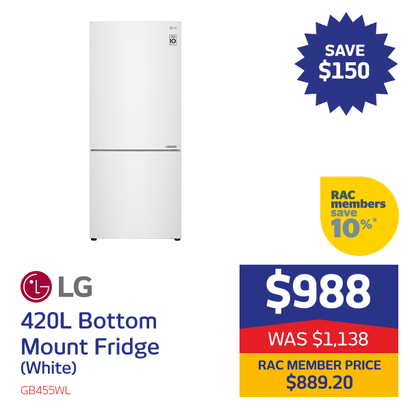 420L Bottom Mount Fridge (White)