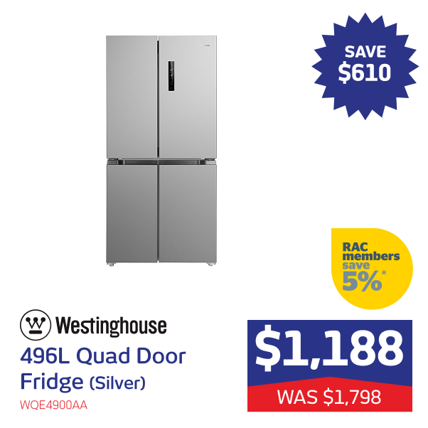 496L Quad Door Fridge (Silver)