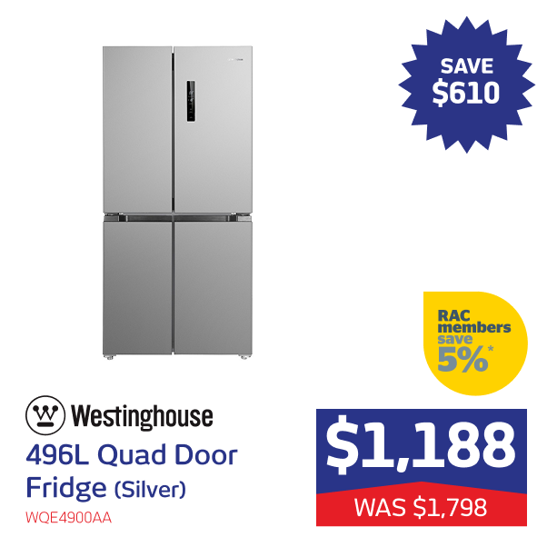 496L Quad Door Fridge (Silver)