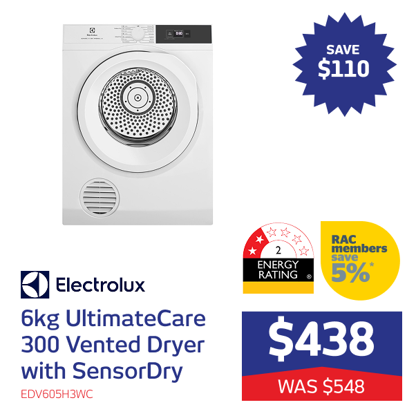 6kg UltimateCare 300 Vented Dryer with SensorDry