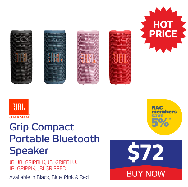 Grip Compact Portable Bluetooth Speaker (Black)