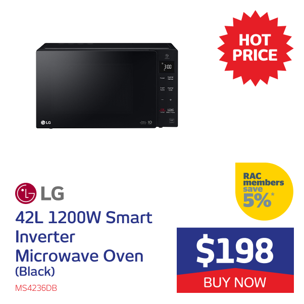42L 1200W Smart Inverter Microwave Oven (Black)