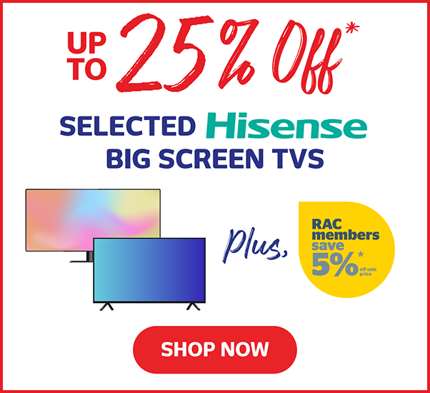 Up to 25% Off Selected Hisense Big Screen TVs