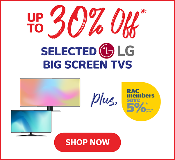 Up to 30% Off Selected LG Big Screen TVs
