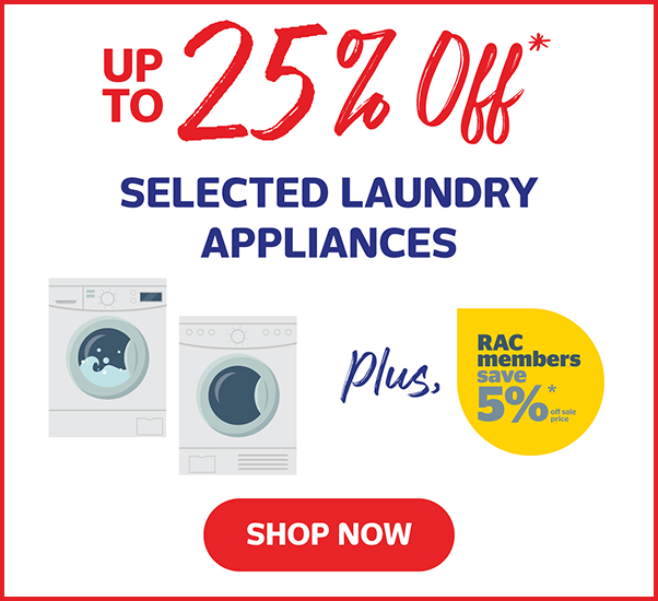 Up To 25% Off Selected Laundry Appliances