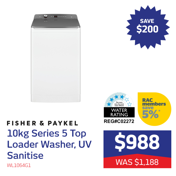 10kg Series 5 Top Loader Washer, UV Sanitise