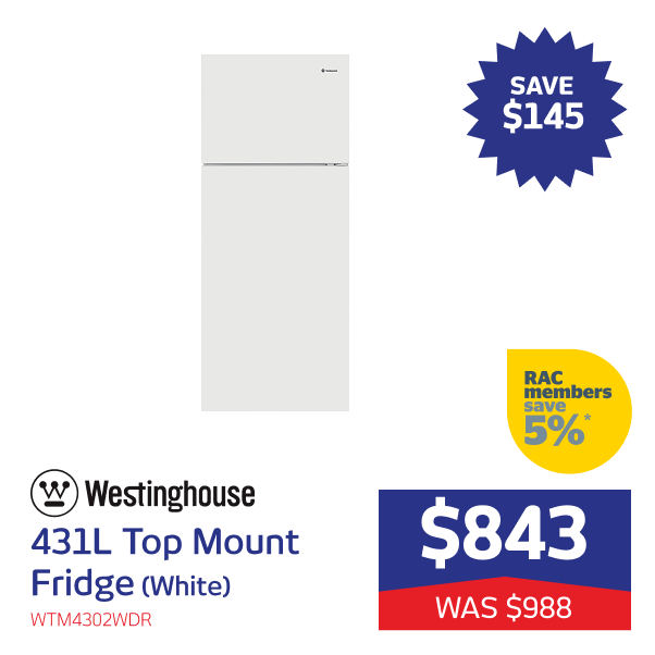 431L Top Mount Fridge (White)