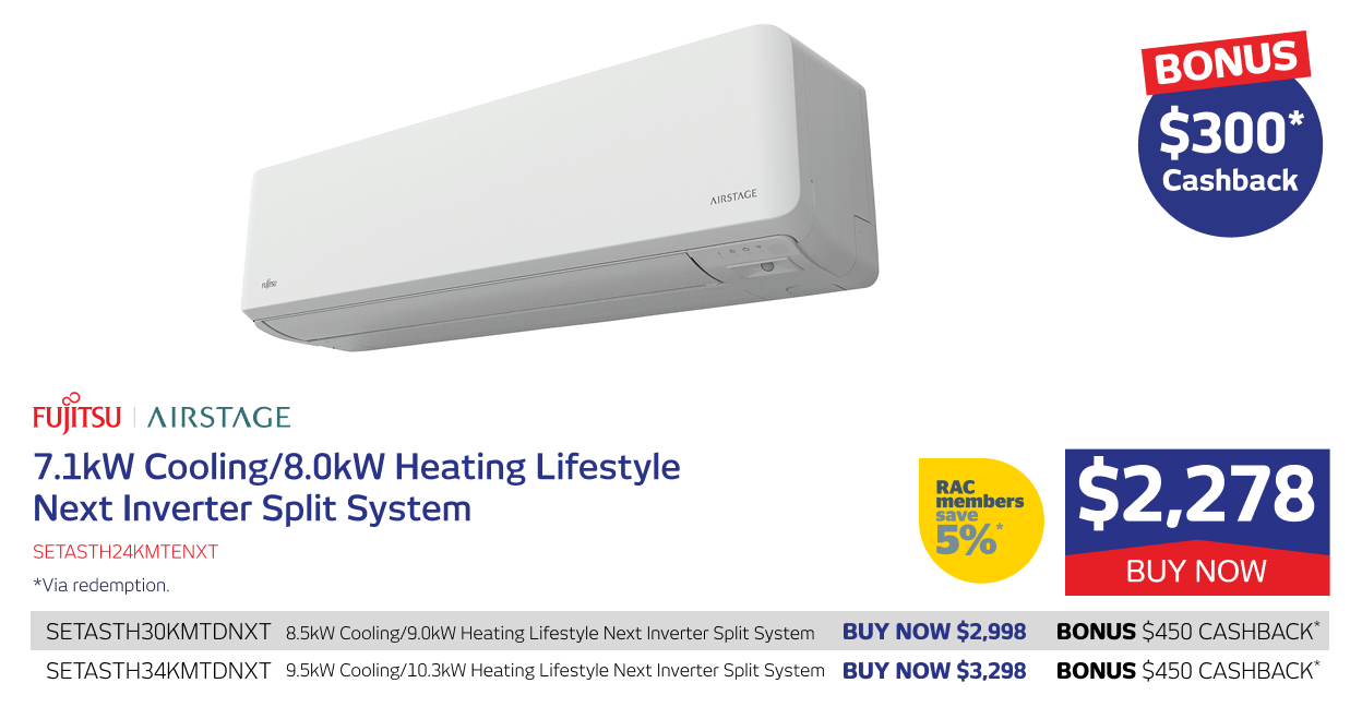 7.1kW/8.0kW Lifestyle Next Inverter Split System