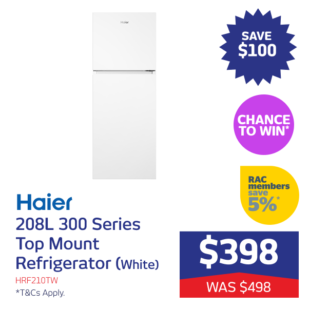 208L 300 Series Top Mount Refrigerator (White)