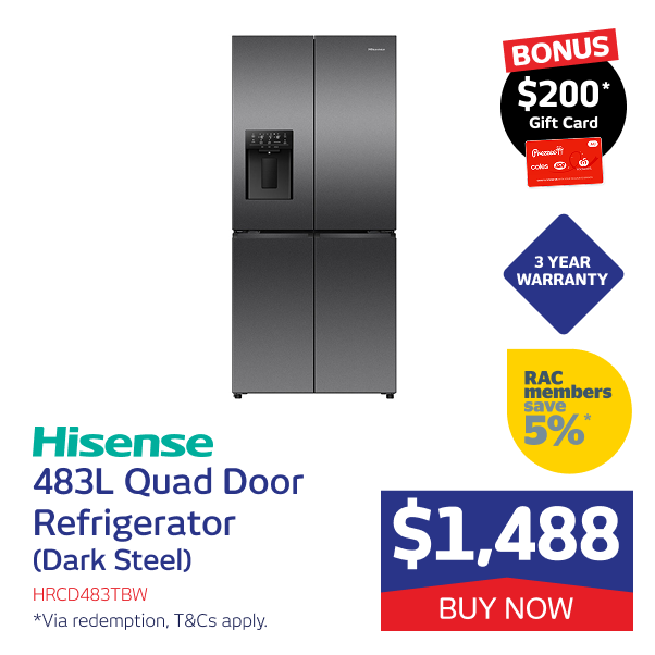 483L Quad Door Refrigerator (Dark Steel)