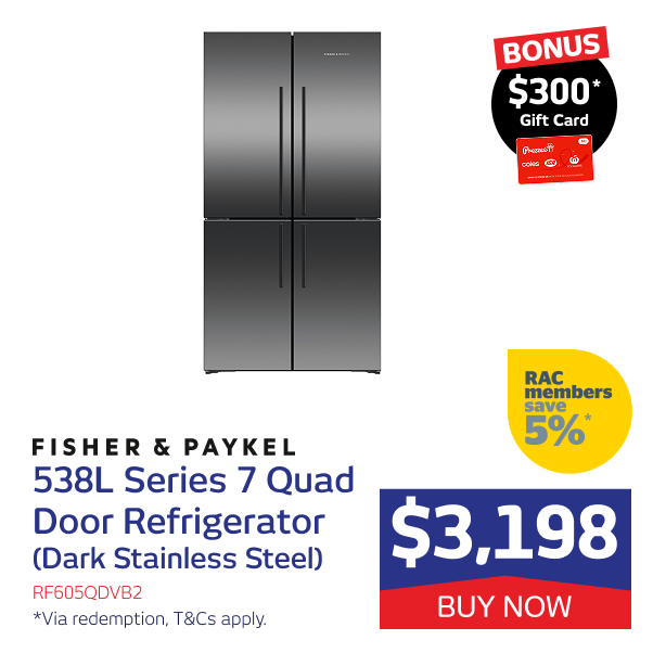 538L Series 7 Quad Door Refrigerator (Dark Stainless Steel)