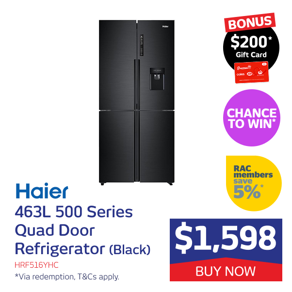 463L Quad Door Refrigerator (Black)