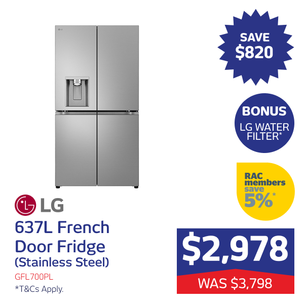 637L French Door Fridge (Stainless Steel)