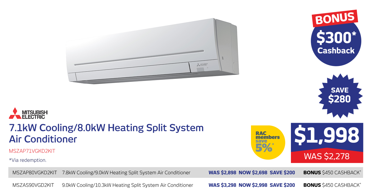 7.1kW/8.0kW Split System Air Conditioner