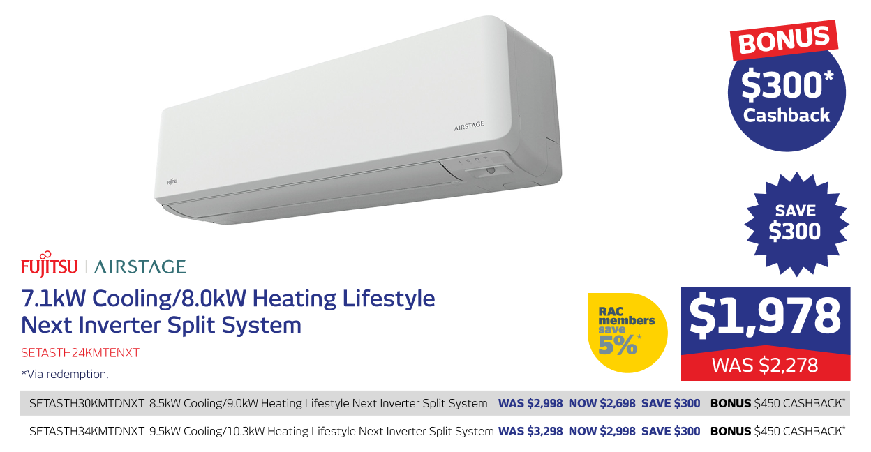 7.1kW/8.0kW Lifestyle Next Inverter Split System