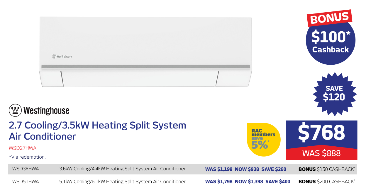 2.7/3.5kW Split System Air Conditioner