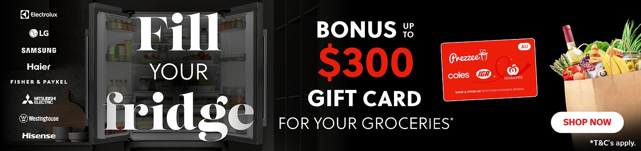 Receive a Bonus Grocery Gift Card up to $300 With Selected Refrigeration