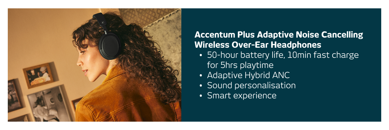 Accentum Plus Adaptive Noise Cancelling Wireless Over-Ear Headphones