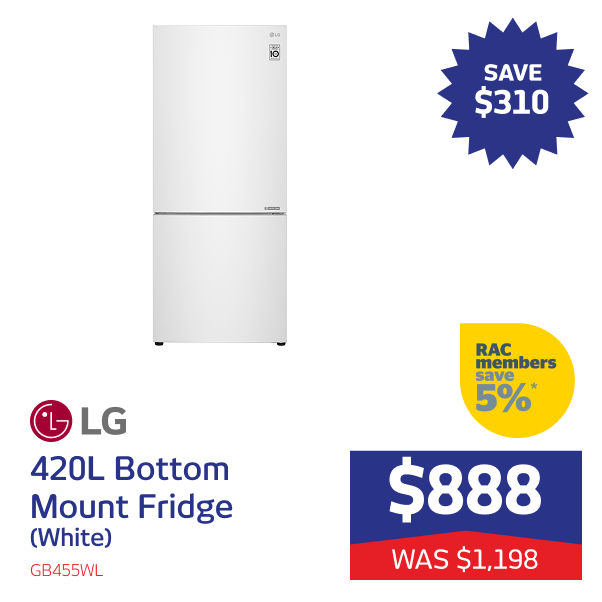 420L Bottom Mount Fridge (White)