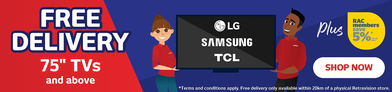 Free Delivery on Selected 75" and Above TVs