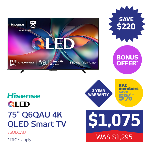 75" Q6QAU 4K QLED Smart TV