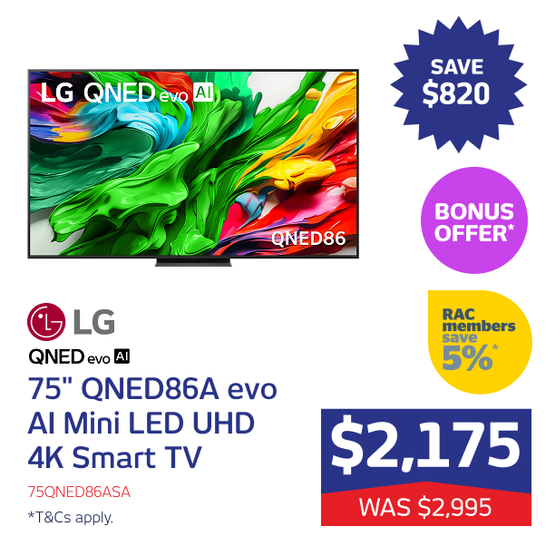 75" QNED86A evo AI Mini LED UHD 4K Smart TV