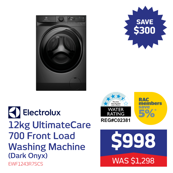 12kg UltimateCare 700 Front Load Washing Machine (Dark Onyx)