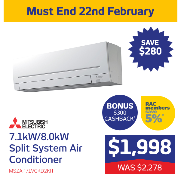 7.1kW/8.0kW Split System Air Conditioner