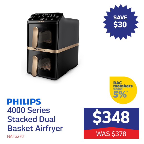 4000 Series Stacked Dual Basket Airfryer