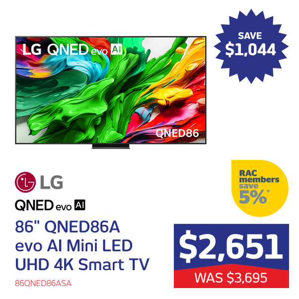 86" QNED86A evo AI Mini LED UHD 4K Smart TV