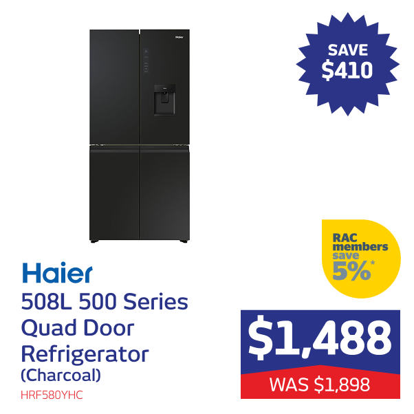 508L Quad Door Fridge (Charcoal)