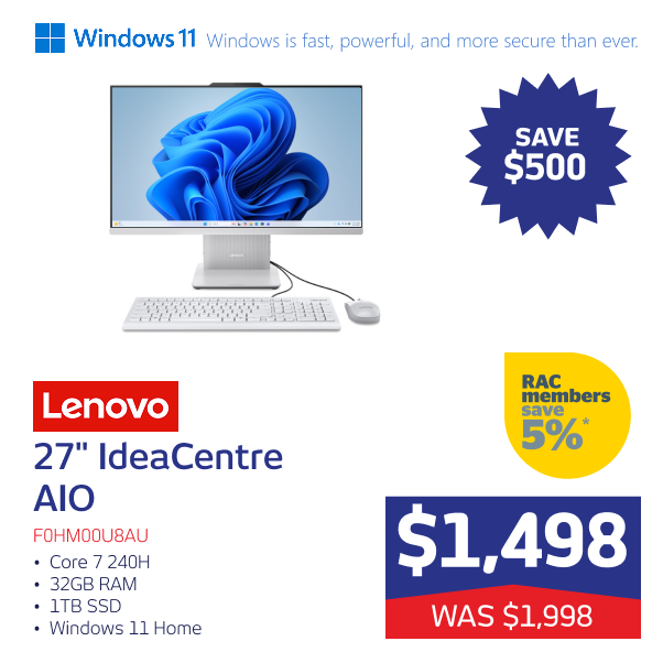 27" IdeaCentre AIO Core 7 240H 32GB RAM 1TB W11H