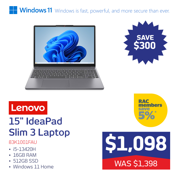 15" IdeaPad Slim 3 i5-13420H 16GB 512GB W11H
