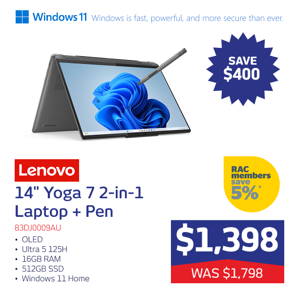 14" Yoga 7 2-in-1 OLED Ultra 5 125H 16GB 512GB W11H