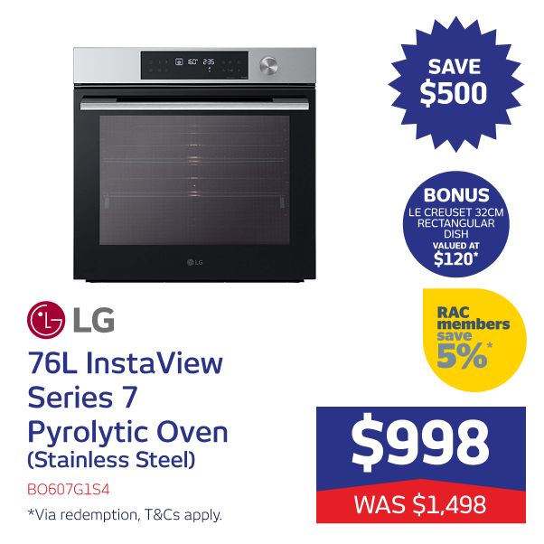 76L InstaView Series 7 Pyrolytic Oven (Stainless Steel)