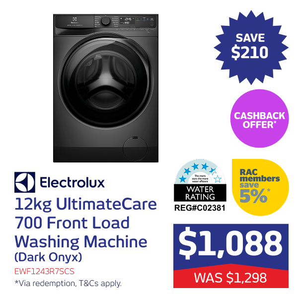 12kg UltimateCare 700 Front Load Washing Machine (Dark Onyx)