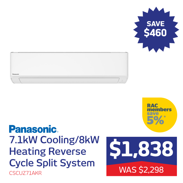 7.1kW/8kW Reverse Cycle Split System